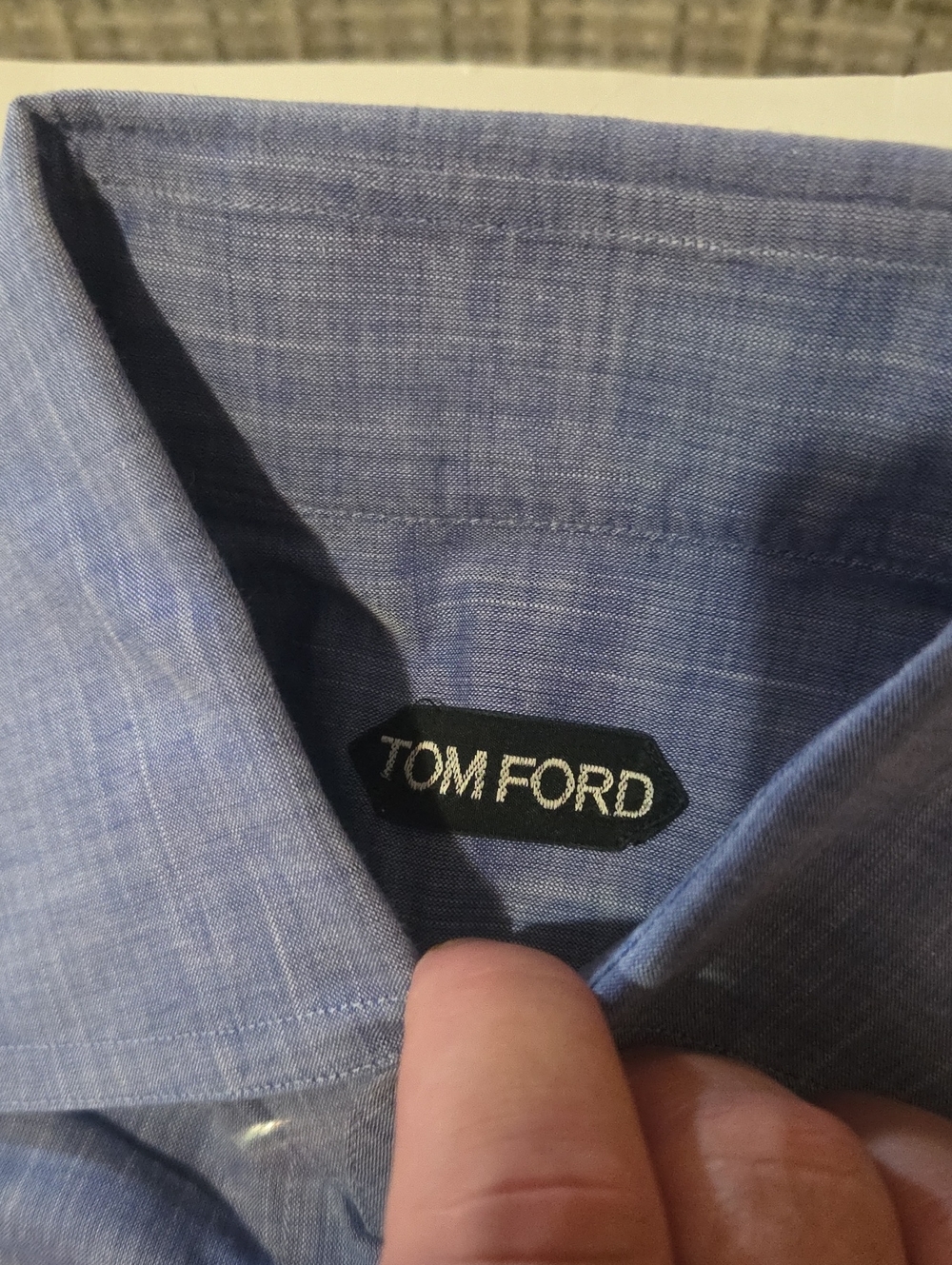 Tom Ford Men's Sky Blue Double Pocket Button Up Shirt. Brand New